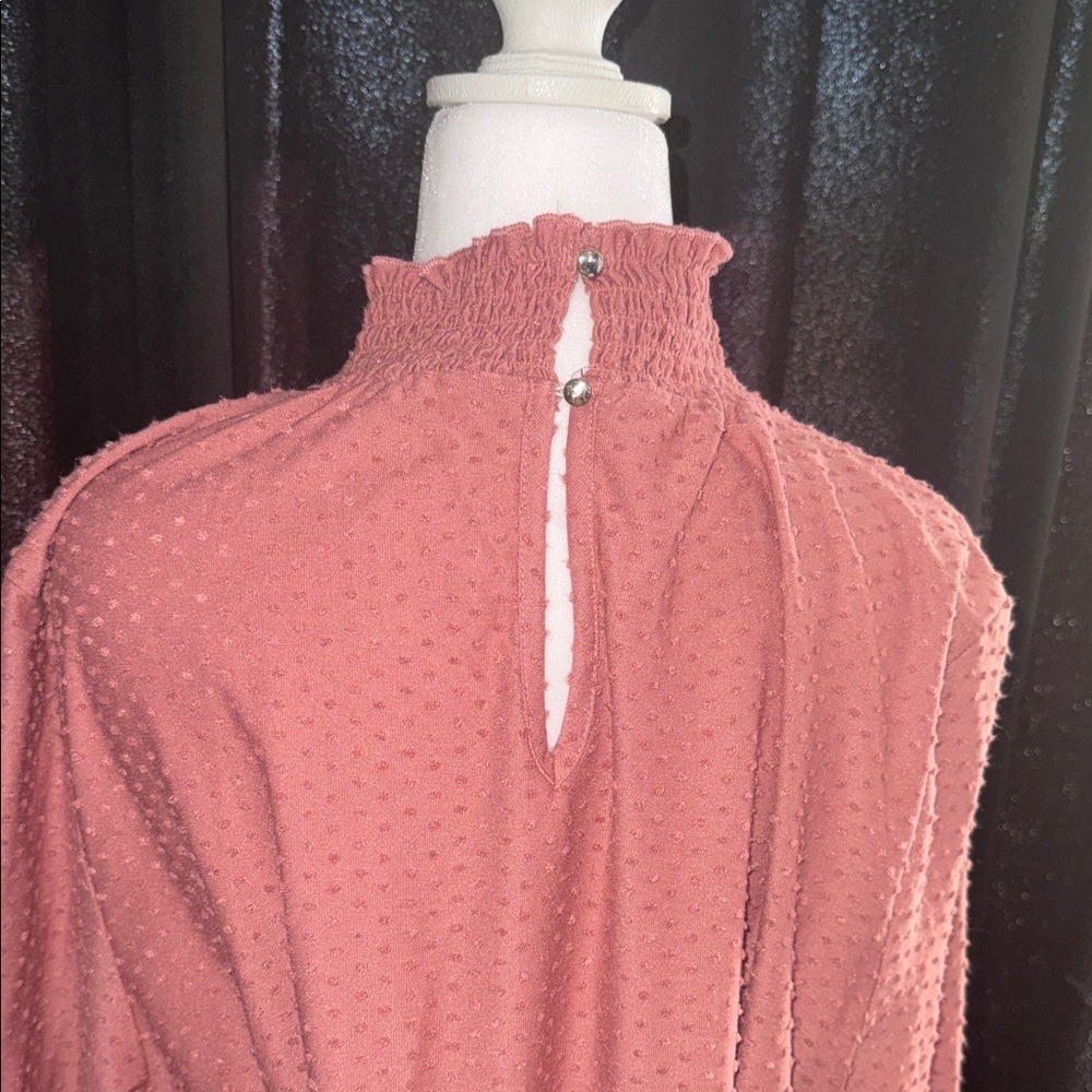 Chic Long Sleeve Peach/Coral Dress - Picture 6 of 7